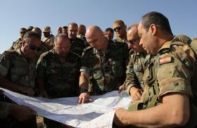 LAF soldiers study a map - source: Lebanese Armed Forces