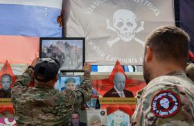 Russian fighters with the Wagner Group pay tribute to colleagues killed in Mali in 2023 - source: Reuters