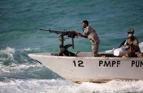 Officers of the Puntland Marine Police Force patrol the Red Sea in 2024 - source: Reuters