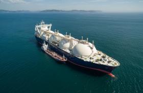 Photo of an LNG tanker at sea.