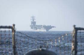 The carrier U.S.S. Dwight Eisenhower at sea - source: Department of Defense