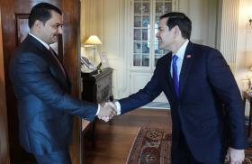 Photo of Marco Rubio shaking hands with Sadaam Haftar.