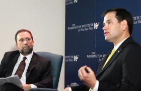 Senator Marco Rubio of Florida speaking with Institute Exeucutive Director Rob Satloff - source: The Washington Insitute