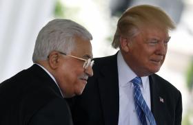 Palestinian Authority president Mahmoud Abbas and U.S. president Donald Trump at the White House - source: Reuters