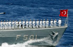 Sailors aboard a Turkish Naval Forces warship - source: Reuters