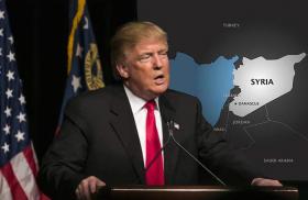 President Donald Trump speaks about Syria